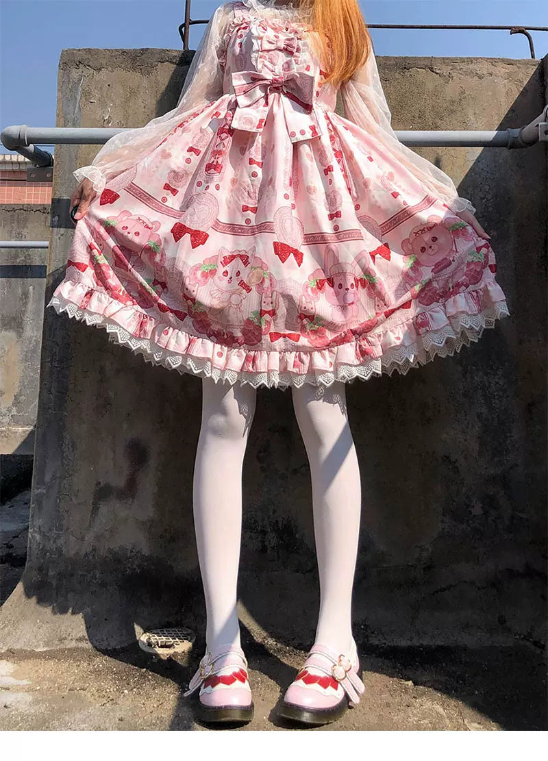 Floral Milk Cat - White Schoolday - White Tights with 20D, 80D and 800D Options