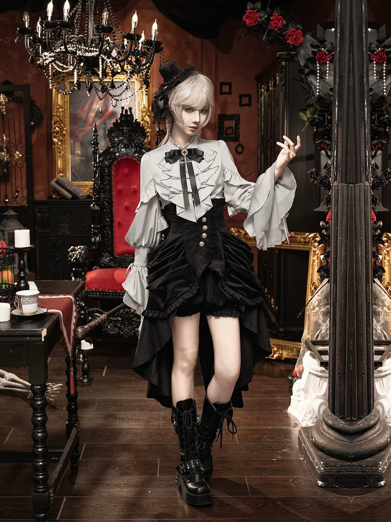 With PUJI - Night Raven - Gothic Lolita JSK Dress detail view 3