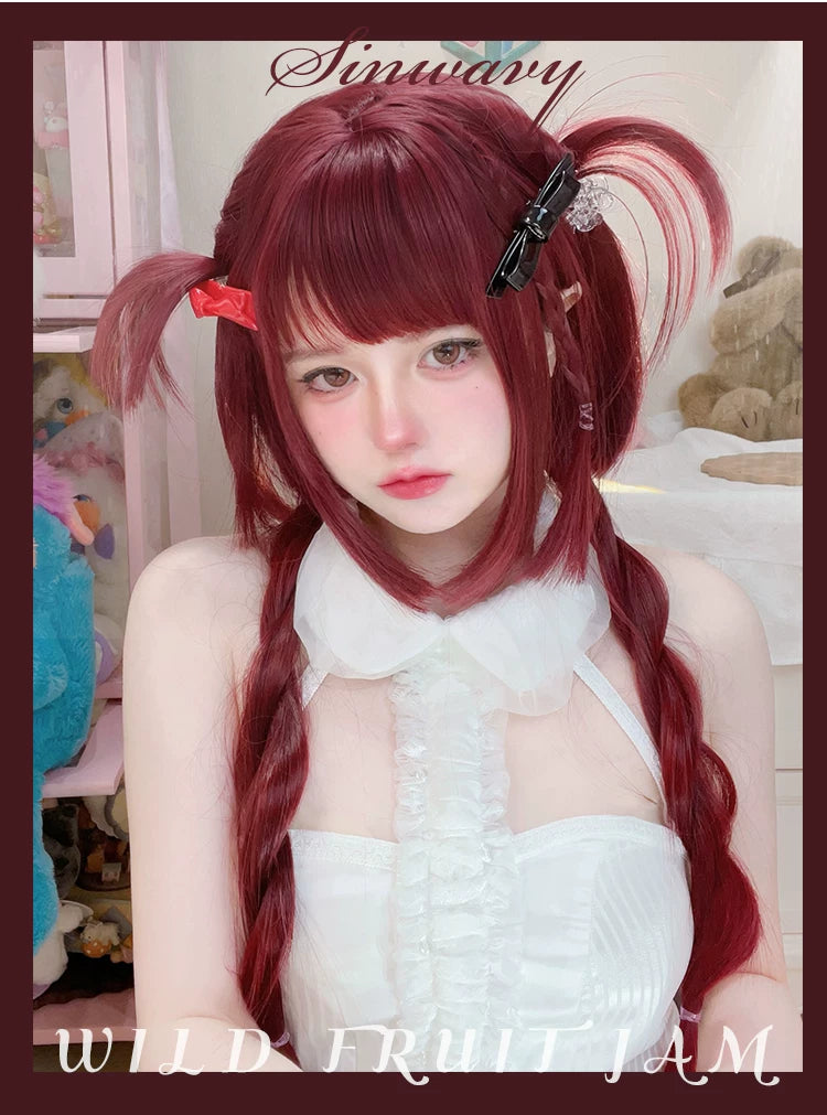 Raspberry red detachable bob wig - view 4