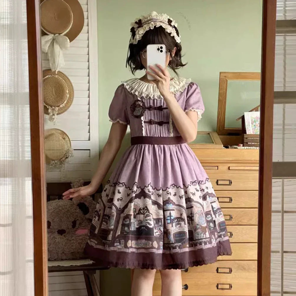 Sweet Dreams Baa-Baa -Vintage Bear- Original Design Lolita JSK