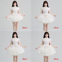 Yilan Rain - 30/35/40/45cm High Volume Rosette Style 6-Layer Soft Tulle Petticoat - White / 35cm / 6-Layer Tulle