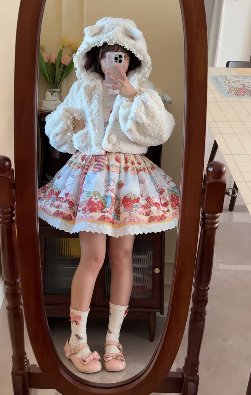 KUMA Studio Embroidered Curly-Plush Animal-Ear Jacket — additional product view