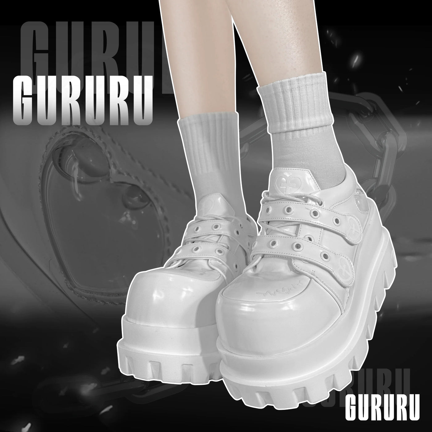 telepathy GURURU original punk water injection love cross macaron subculture platform shoes