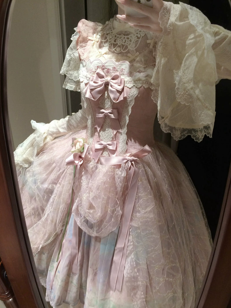 With PUJI - Giverny Spring - Lolita Dress Collection, High-waist Silhouette & Full Skirt detail view 4