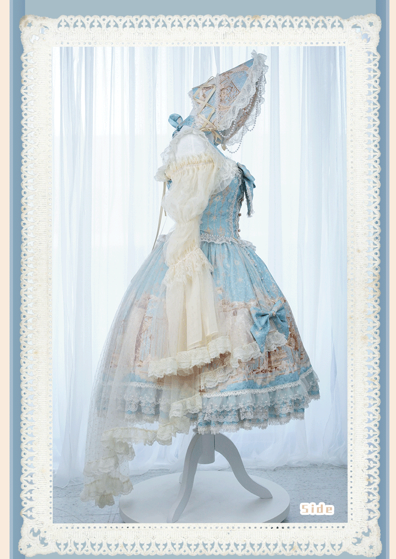 Huaxia Cat - Unicorn - Pale Blue Unicorn-Print JSK Dress