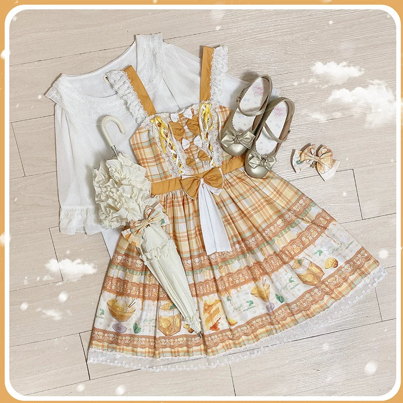 Lolita - Mango Macchiato - Ginger Yellow Sweet Lolita JSK