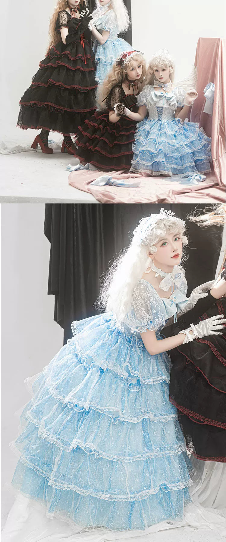 Daydream Whispers - 13th District - Lolita skirt with layered ruffles