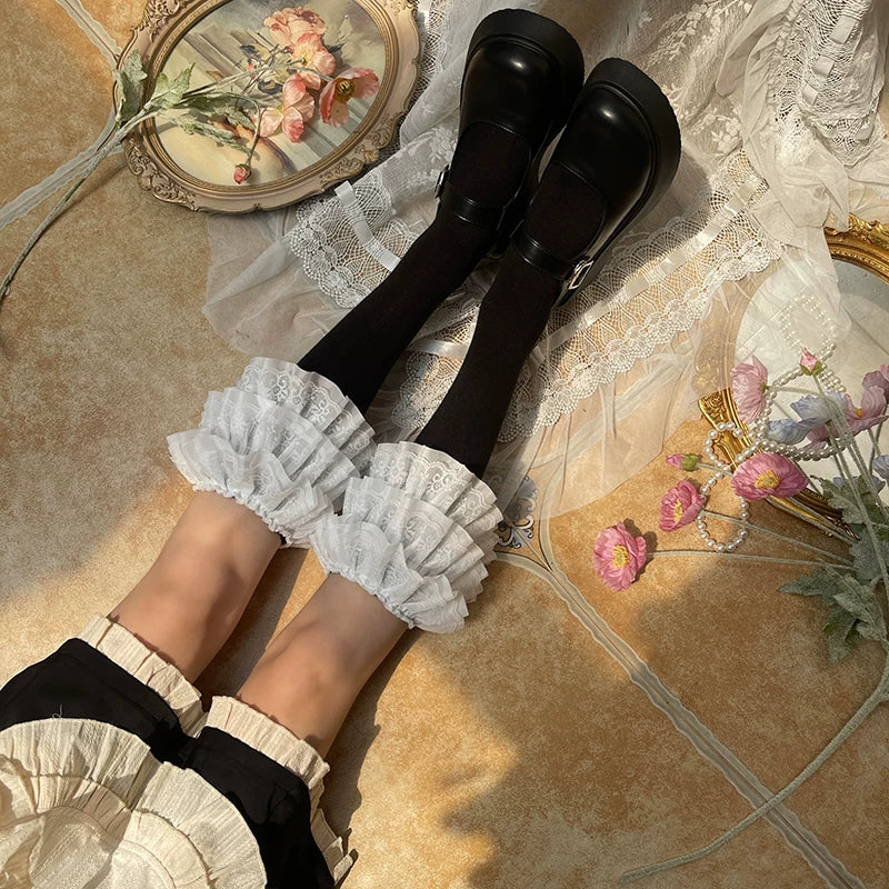 Sock Noble - Layered Lace Ruffle - Socks with double-layer lace ruffle trim