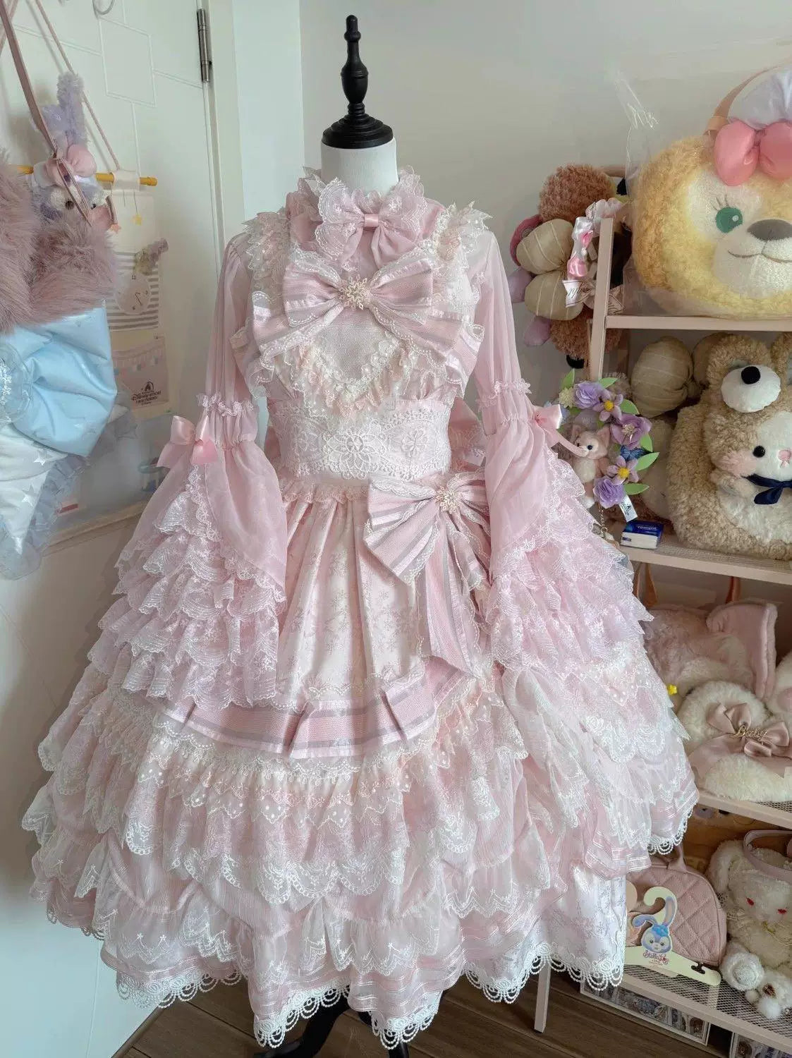Sweetheart Dream Machine - Princess Sleeve - Chiffon Blouse with Layered Lace Ruffles
