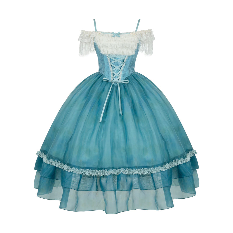 With PUJI - Water Lily - Lolita Dress Collection, Print & High-waist Silhouette detail view 10