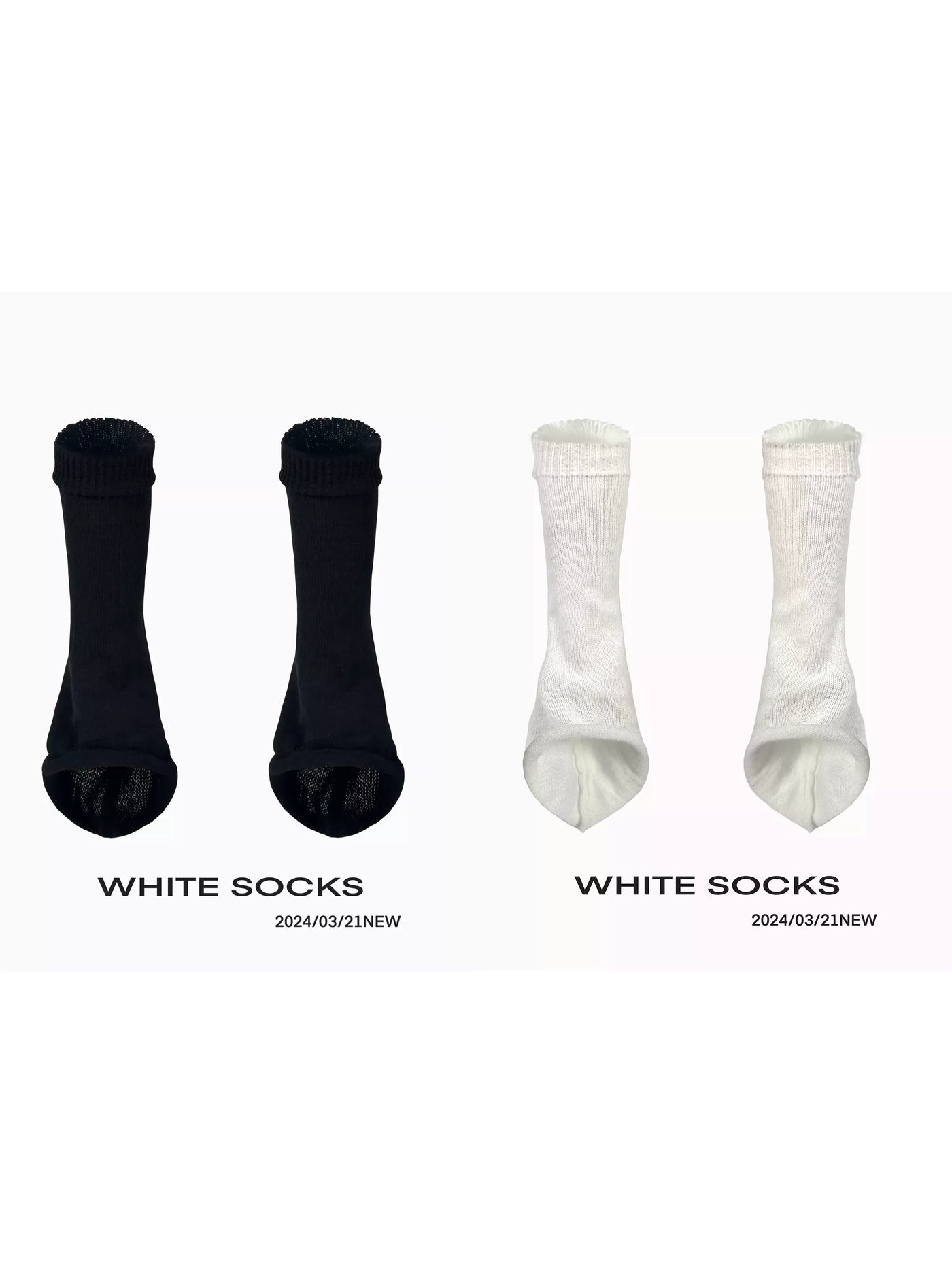 White Socks - Harajuku Y2K - Slouch Socks with a Gathered Leg