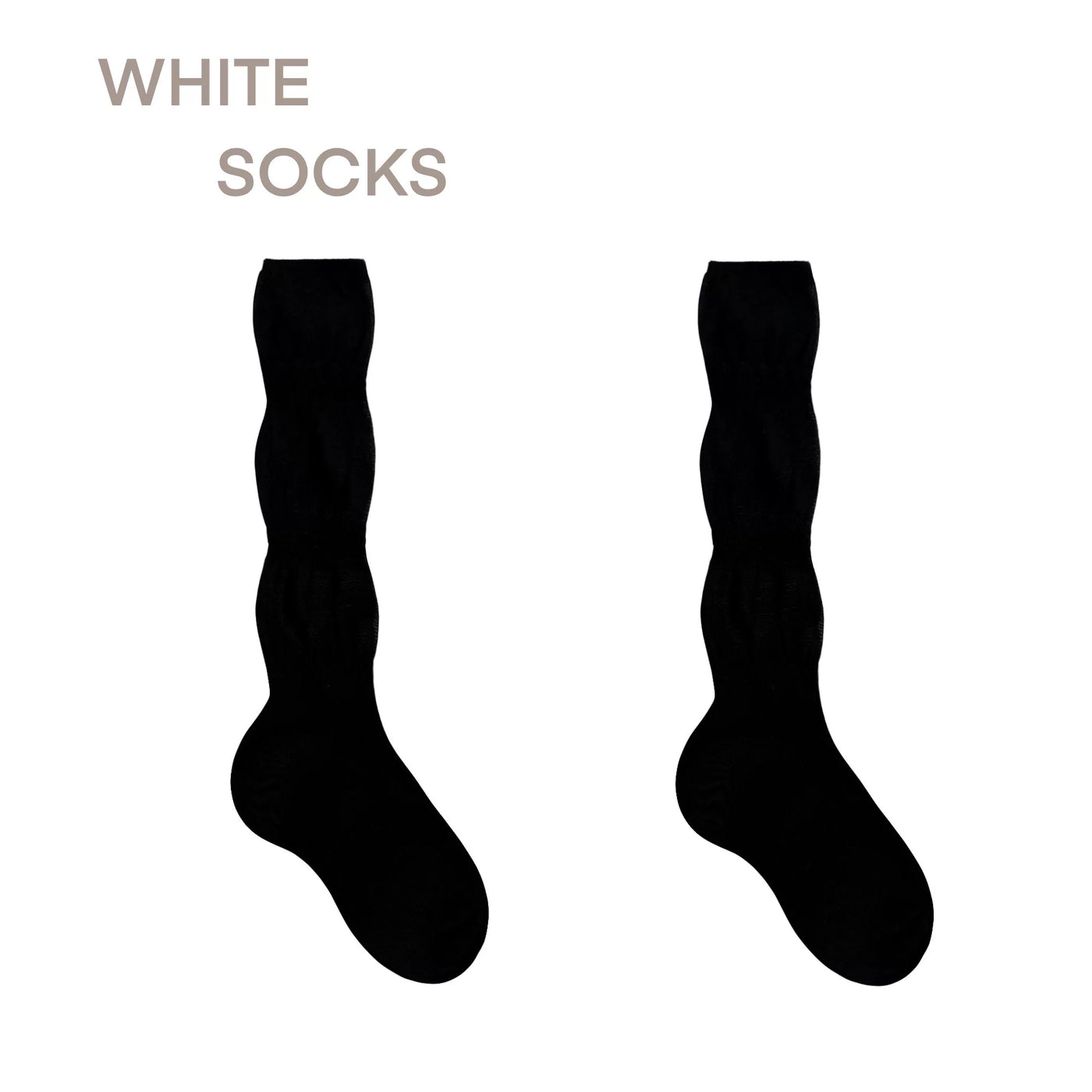 White Socks - Ruffle Slouch - Slouch Mid-Calf Socks with Ruffle Bands