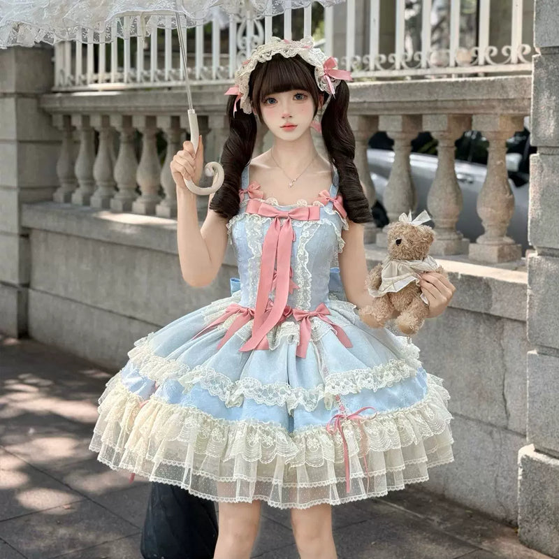 Hanguliang Satin Heart Knot Ballet JSK Dress