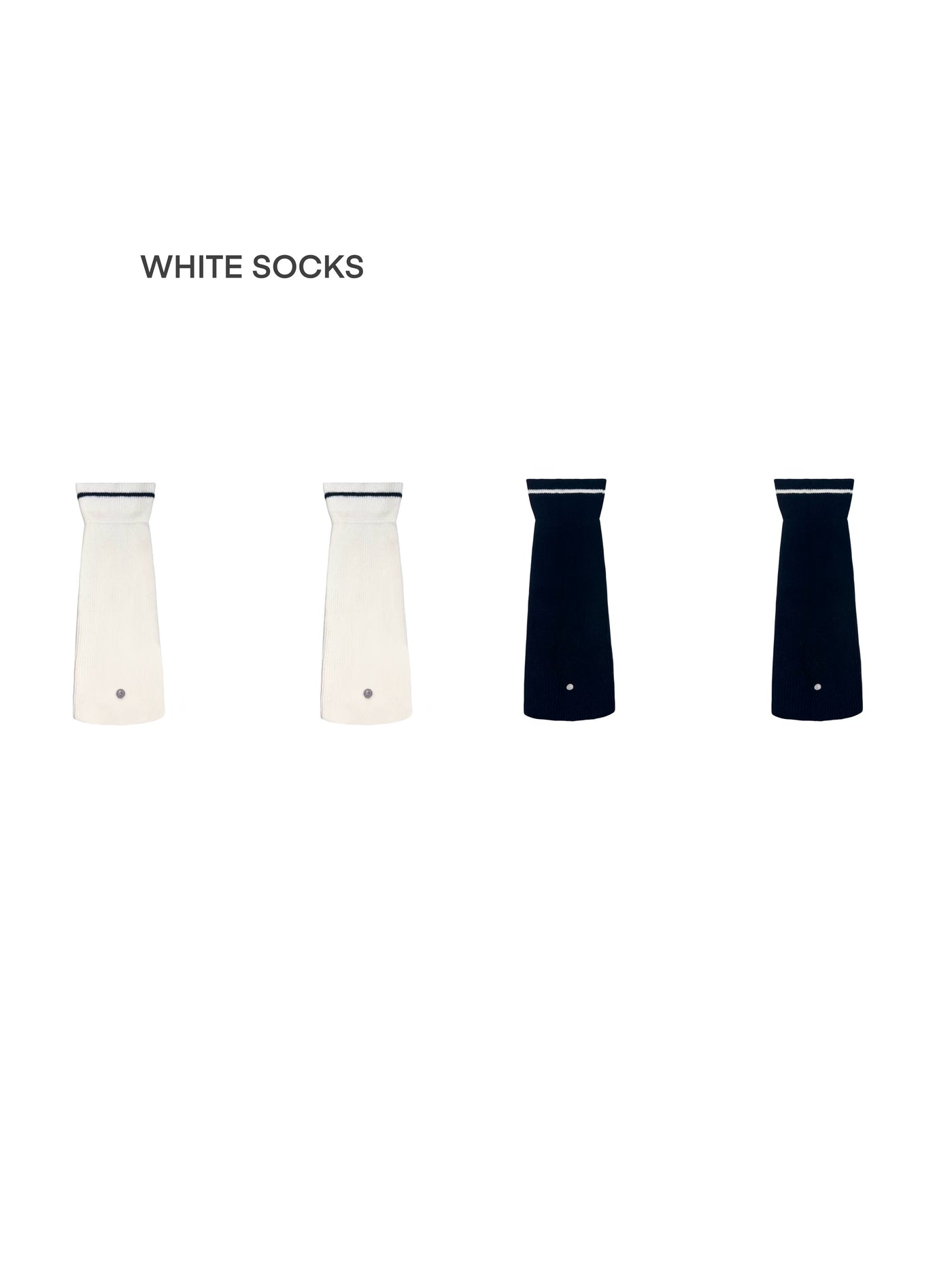 White Socks - Metal Buckle Slouch - Socks with a scrunched leg-warmer shape and metal buckle detail