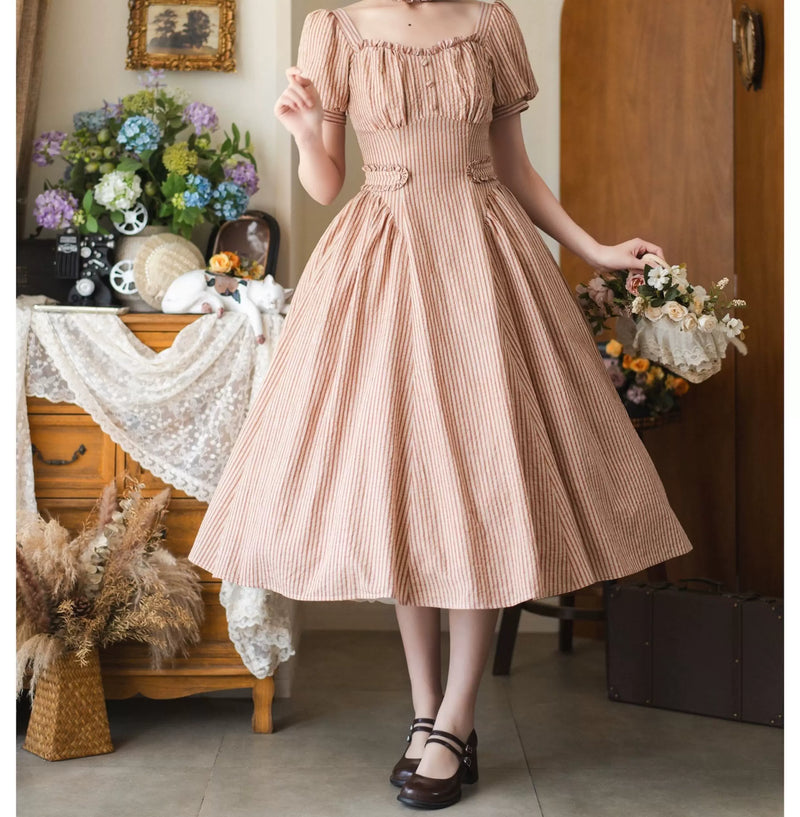 Forest Wardrobe - Chantilly Forest - Striped Dress and Cotton Underskirt - 5