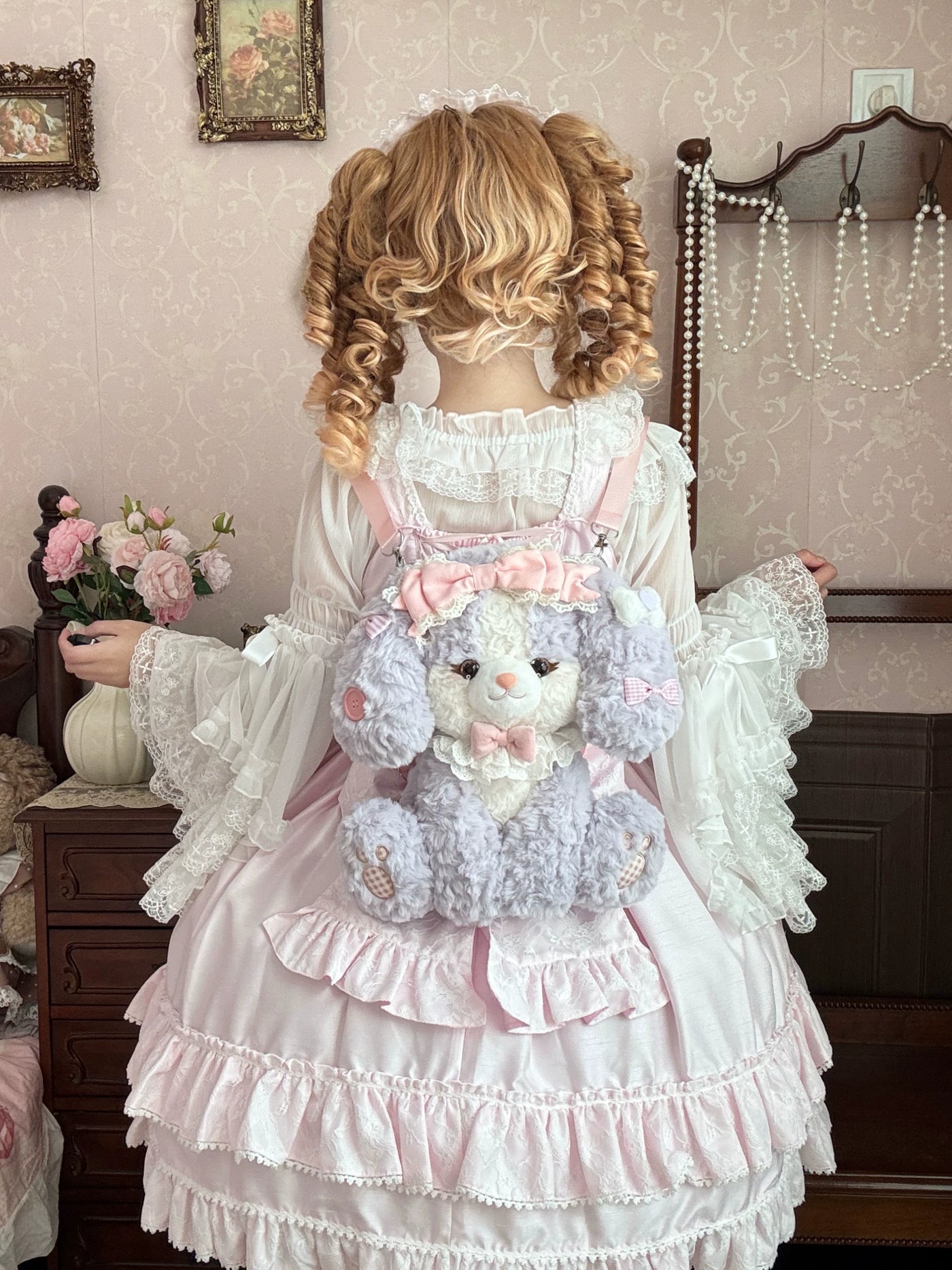 Mango Maruko - Plush Puppy Face Backpack - Plush Lolita backpack