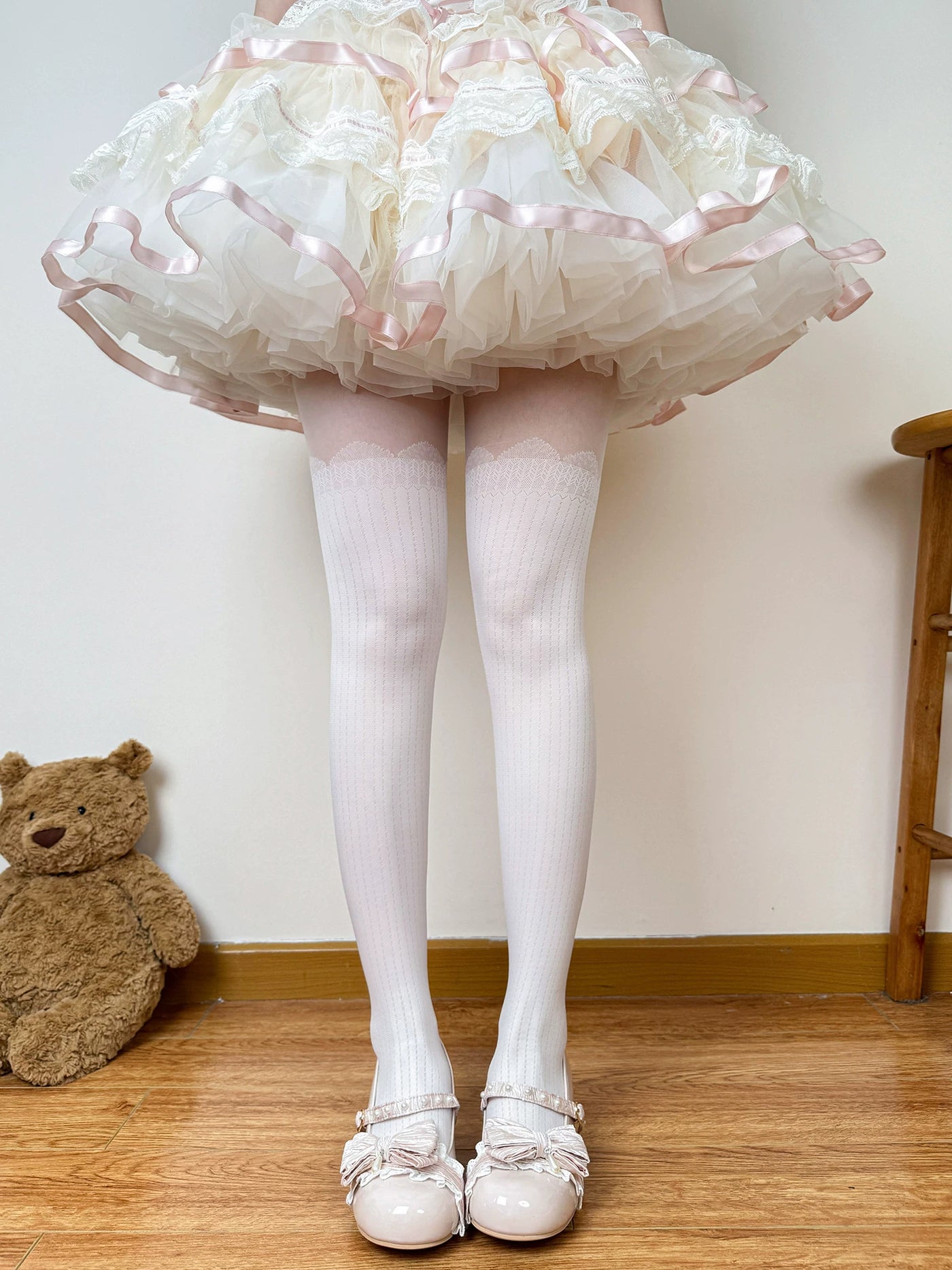 Chubby Bear Tales - Ballet Bow Collection - Tights with Decorative Bow and Motif Variations