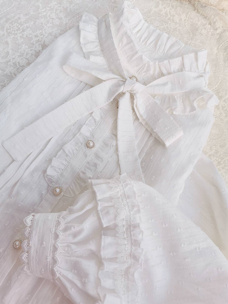 Yilia - Sweet Lolita Long Sleeve Cotton - Blouse Innerwear