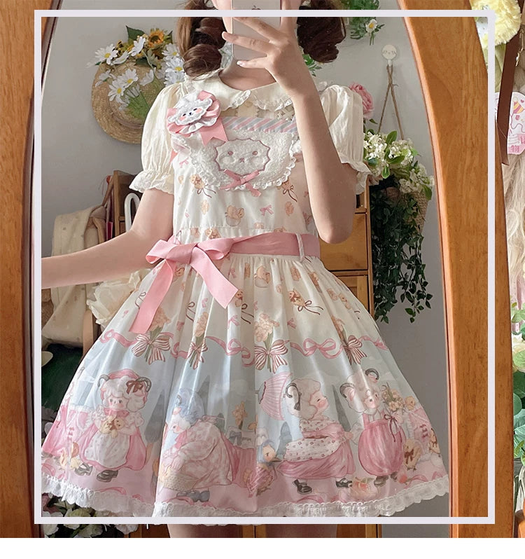 Yueele - Pink Garden - Plus-Size Lolita Outfit Set - detail view 6