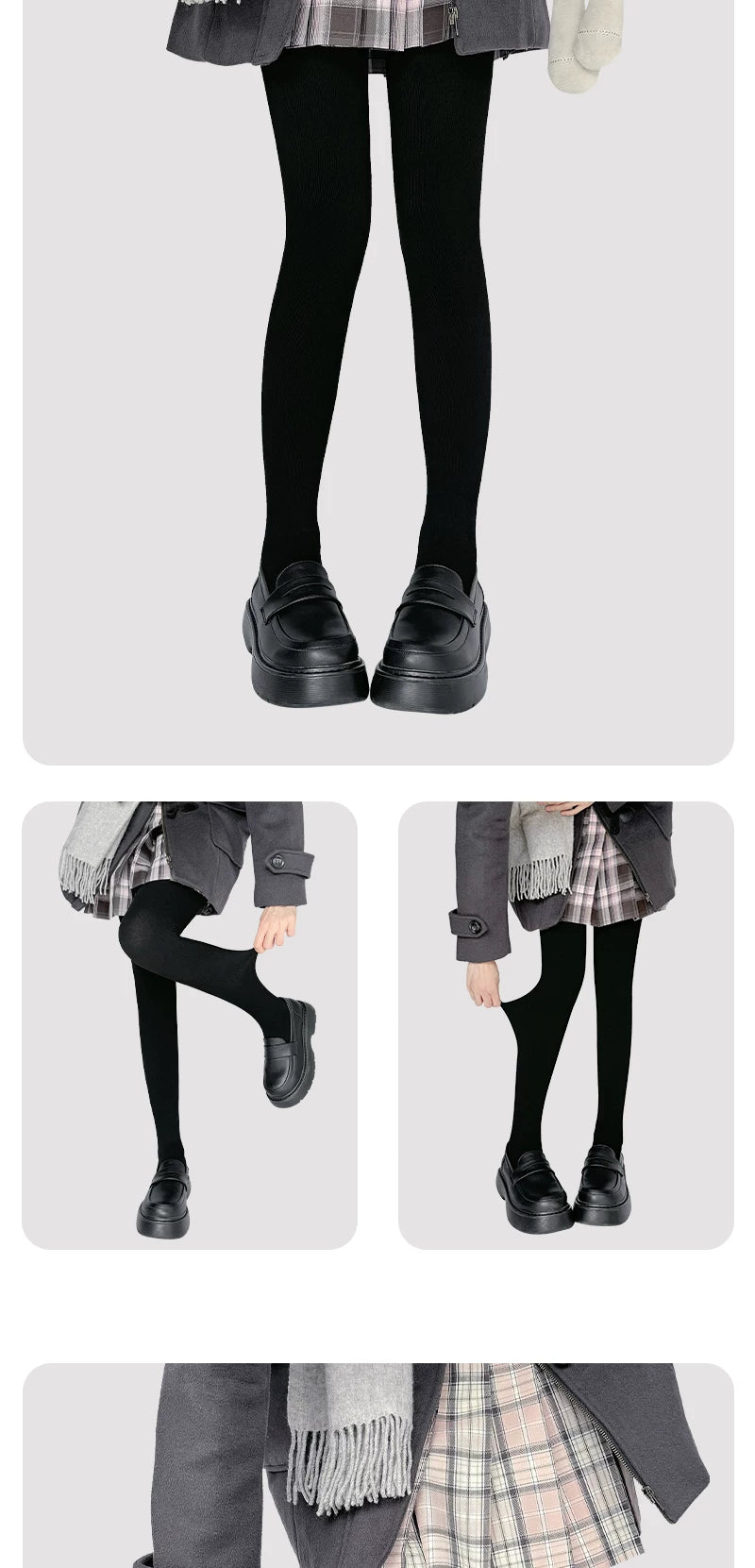 Floral Milk Cat - Miu Series - Fine-Rib Tights with Footed and Stirrup Options