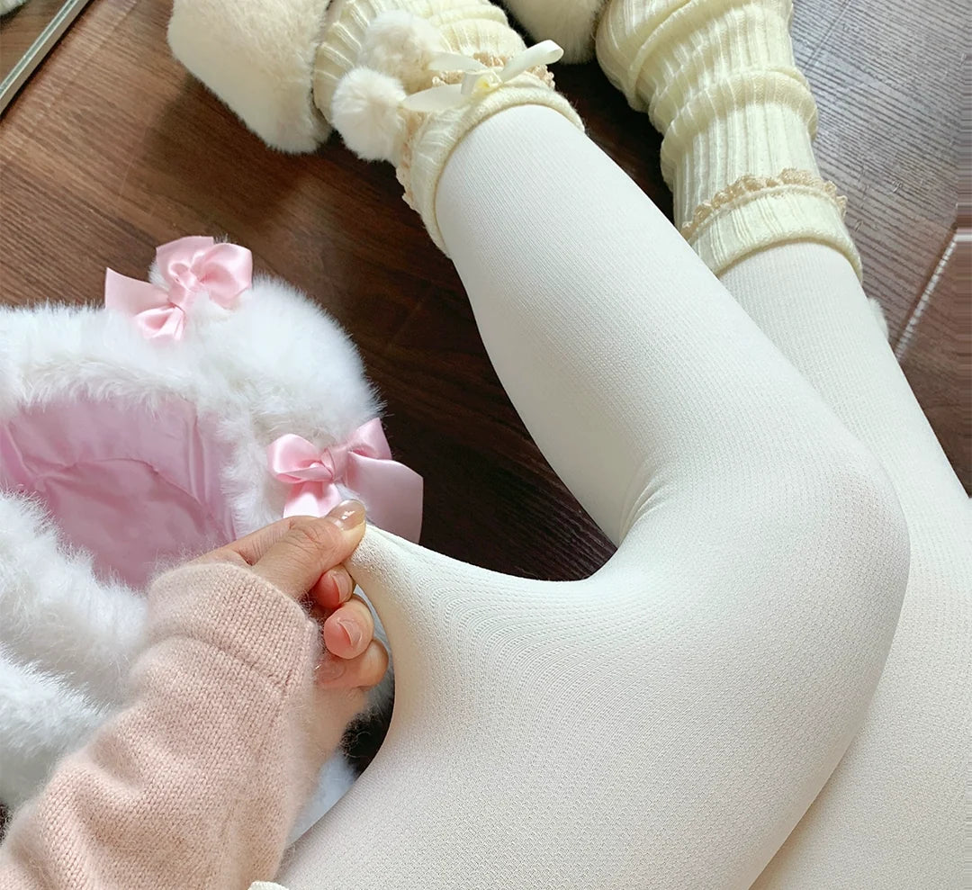 Roji Roji - Solid Lolita Winter Pantyhose - Thickened Velvet Socks