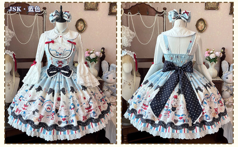 TwilightCrush - Mystery Rabbit Tea Party - Alice OP / JSK Lolita Dress - detail view 10