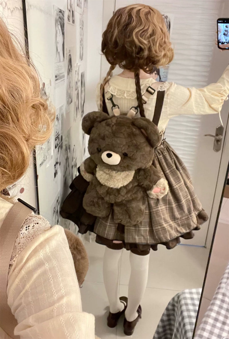 LambGuli - Little Bear Guli - Plush Animal Bag with Rounded Bear Face