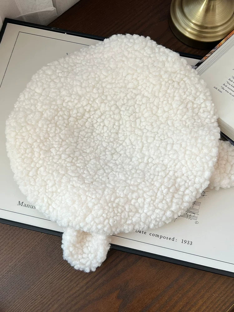With PUJI - Rongrong - Lolita Hat, Detachable Styling & Plush Texture detail view 4