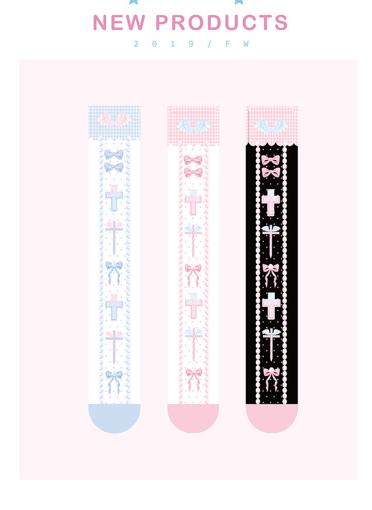 Roji Roji - Sweet Bow Lolita Thigh stockings - Socks
