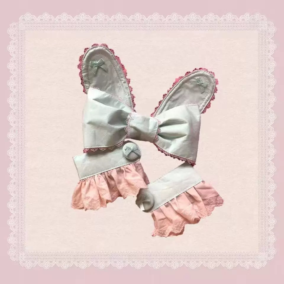 Tata Long Ear - Melon Parfait - Short-Sleeve OP Dress with Layered Ruffles