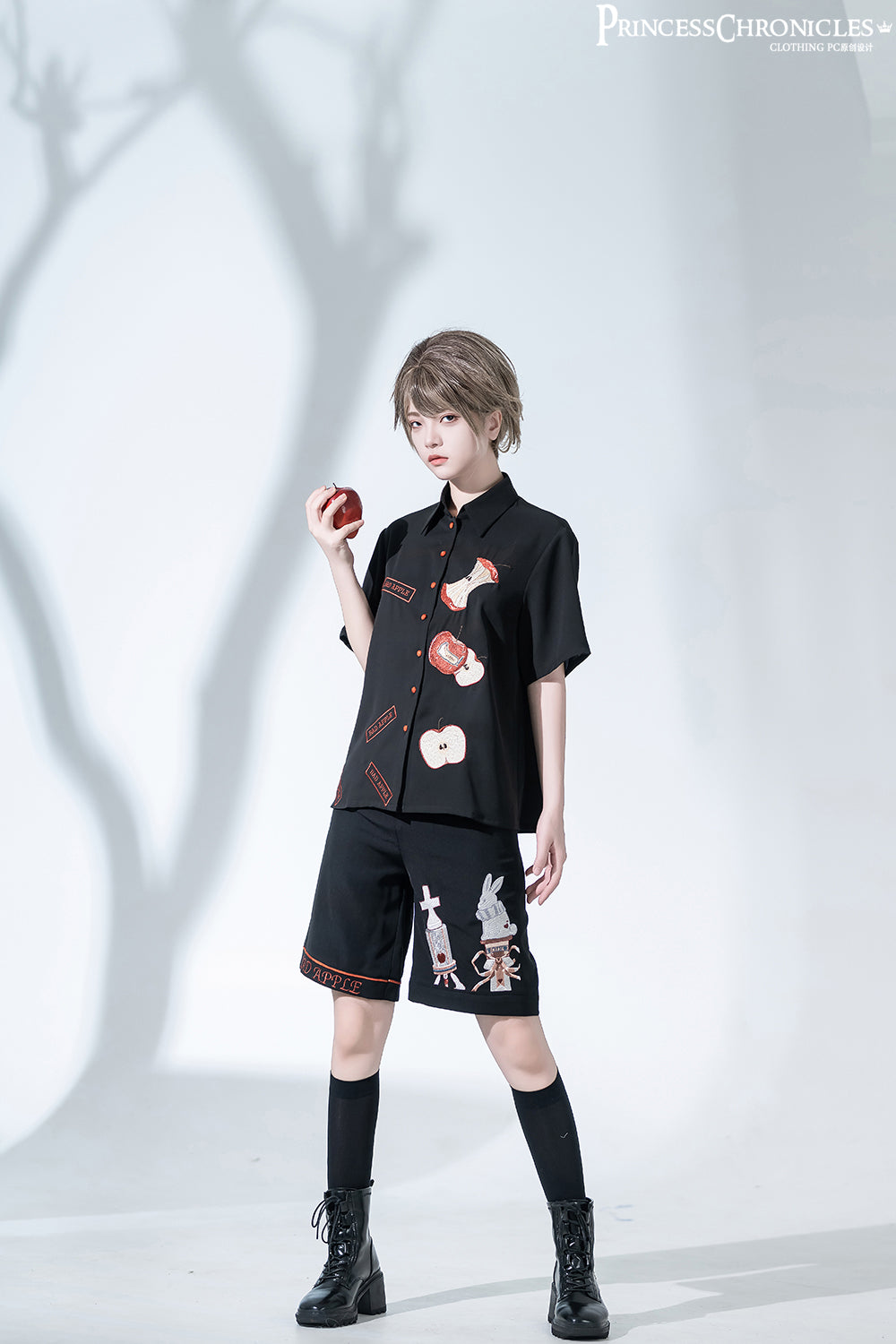 Princess Chronicles - Badapple - Ouji Lolita Black Shirt and Shorts Set