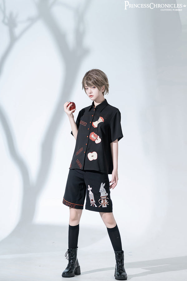 Princess Chronicles - Badapple - Ouji Lolita Black Shirt and Shorts Set