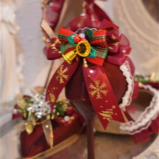 Qimeng Christmas Ballet Pointed-Toe Lolita Shoes — additional product view