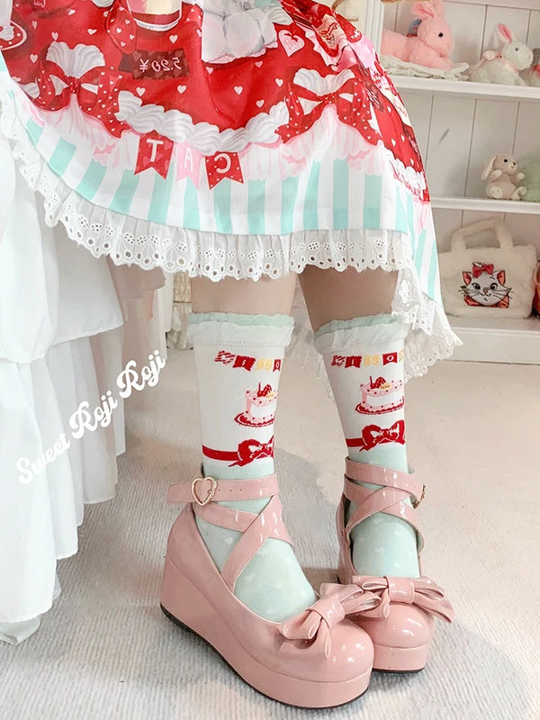 Roji Roji - Sweet Lolita Socks Cake Pattern - Winter Socks Socks