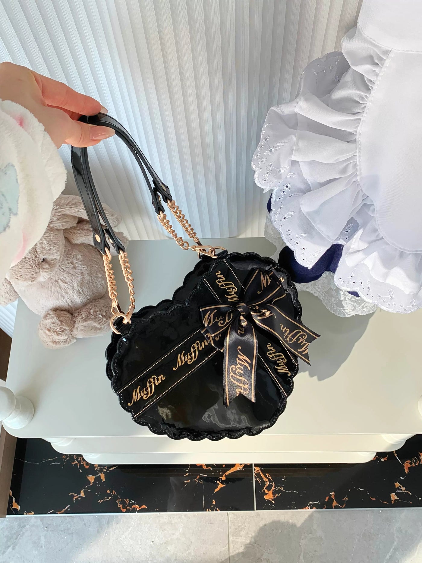 Lolita - Sweet Lolita Heart Bow Bag - Individually Selectable Lolita