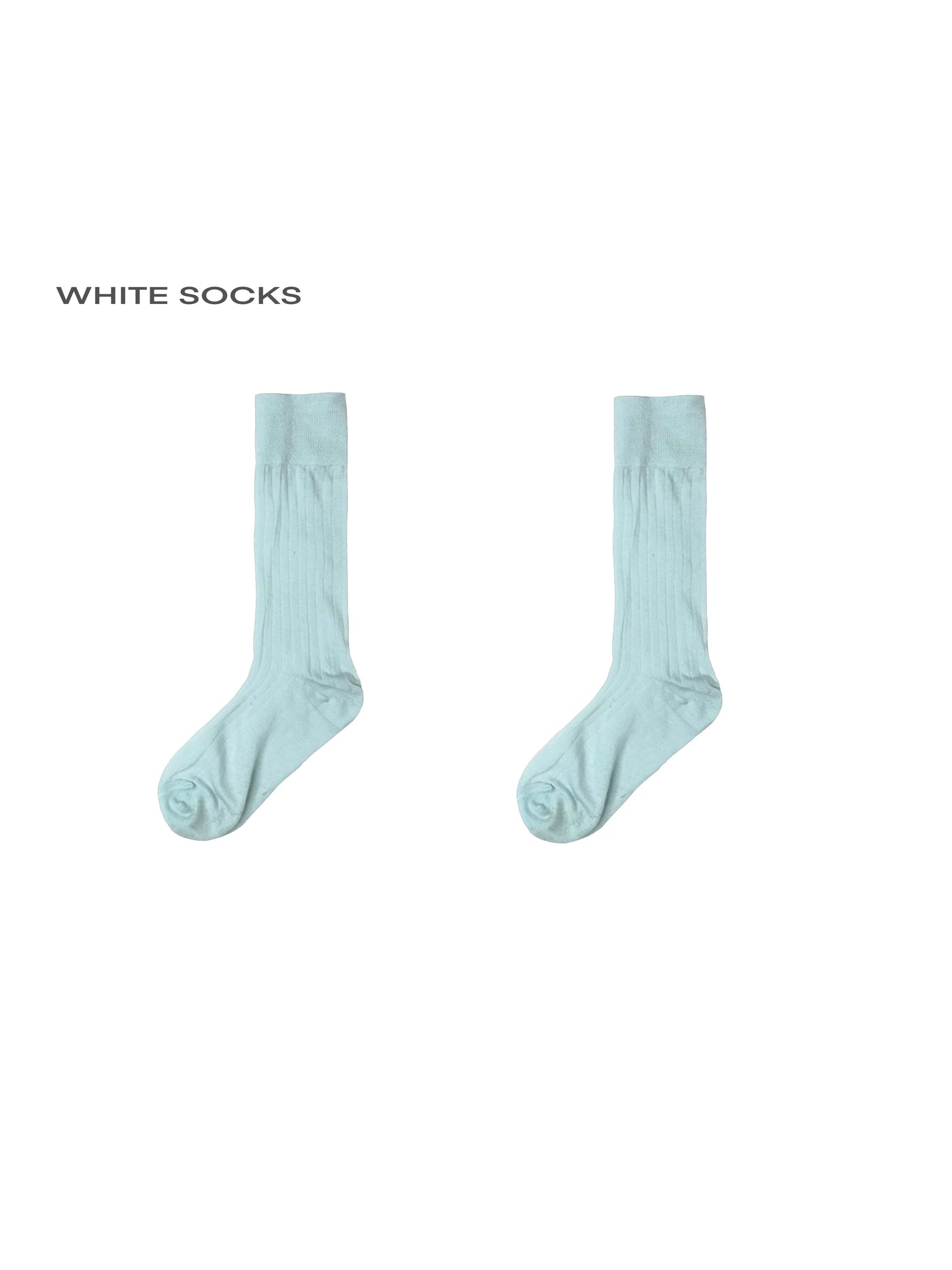 White Socks - Ballet Y2K - Ribbed slouch calf socks with a wide fold-over cuff