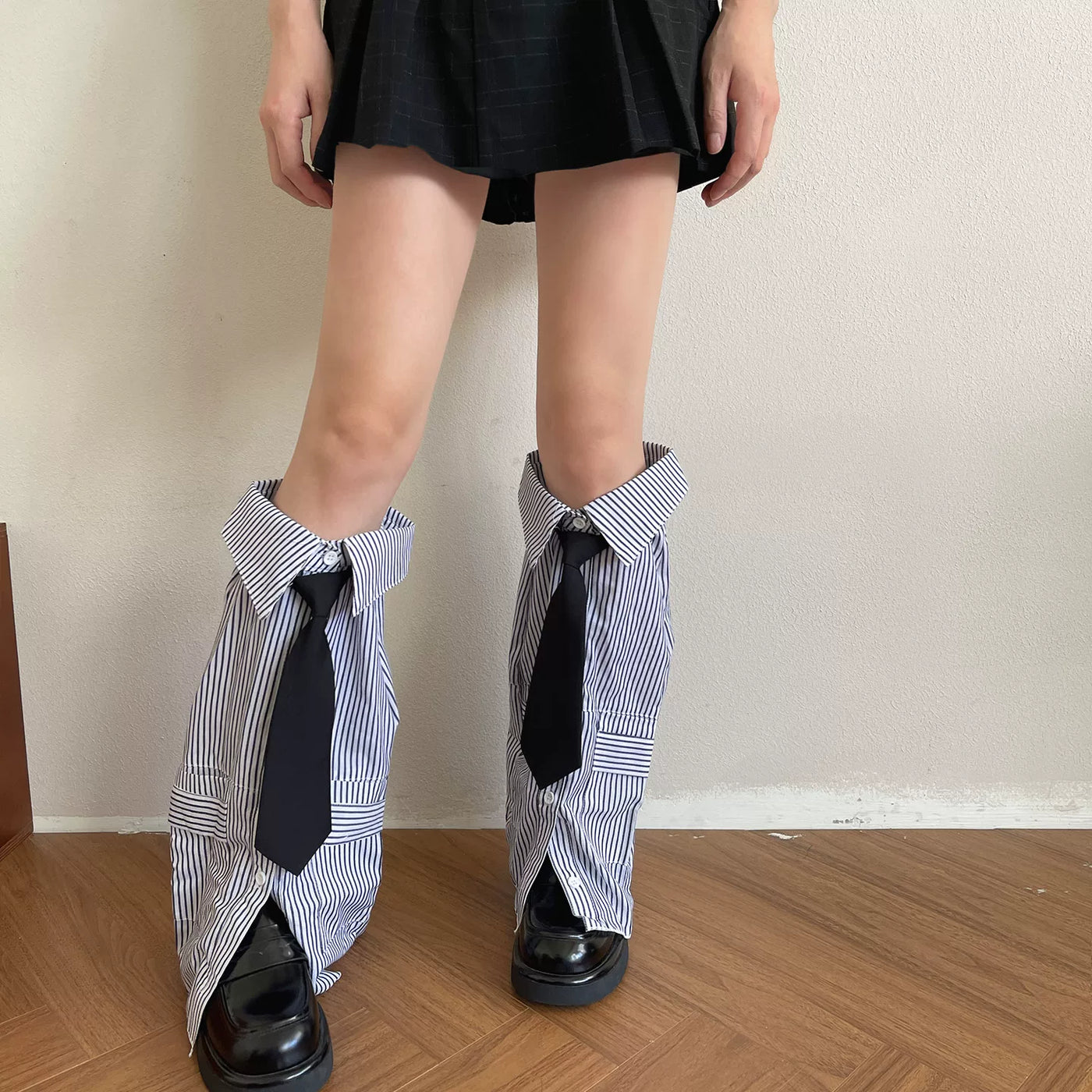 Sock Noble - Striped Tie Layers - Striped Sock Covers with Shirt Collars and Ties