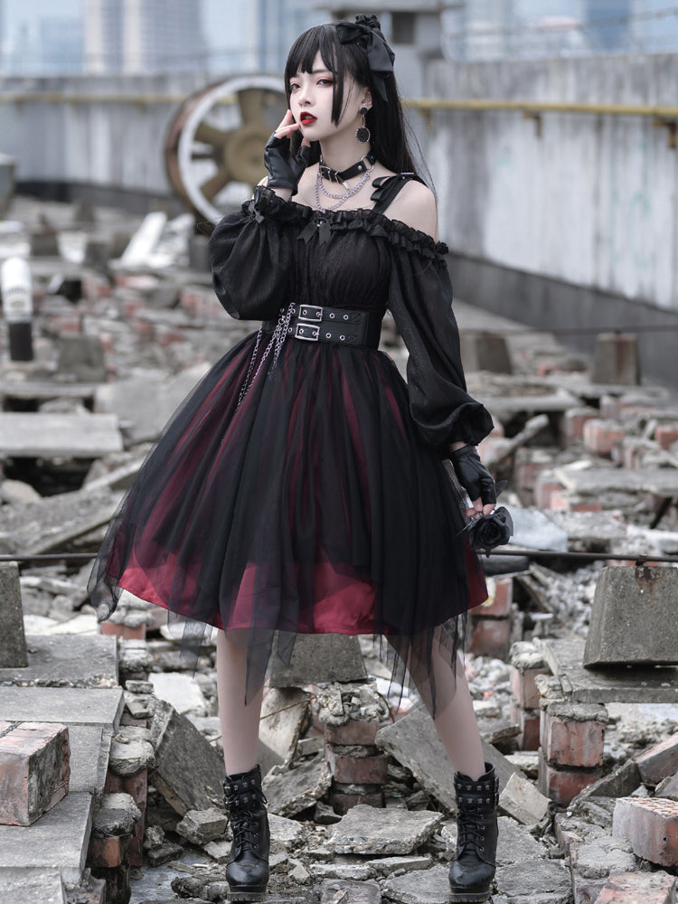 Your Princess - Gothic Lolita High Waist Black Dress - OP Dress