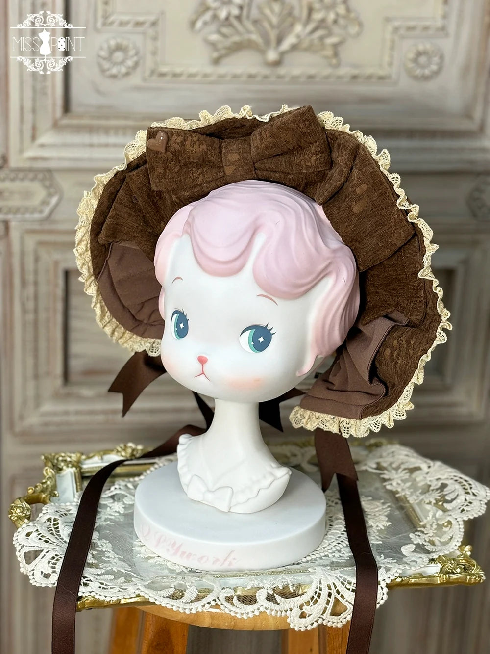 Classical Chocolate - Classic Lolita Accessory Bowler Hat BNT Beret Jabot BNT - Coffee
