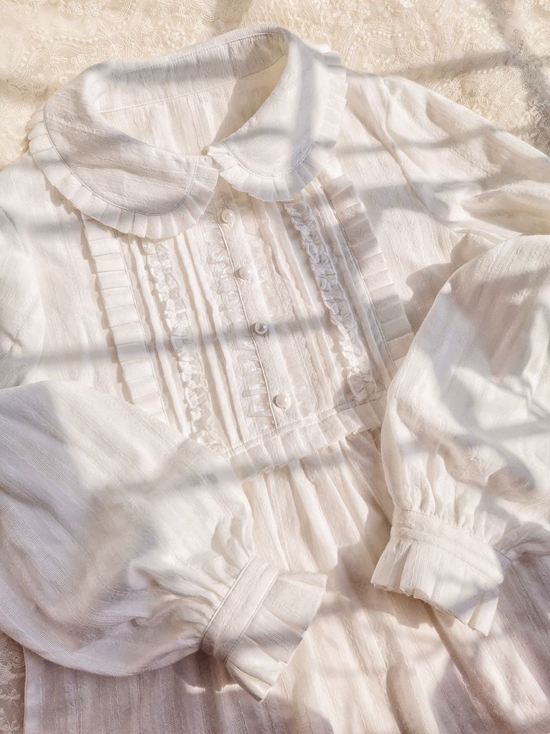 Yilia - J-fashion Ruffle Cotton Lolita - Blouse Innerwear