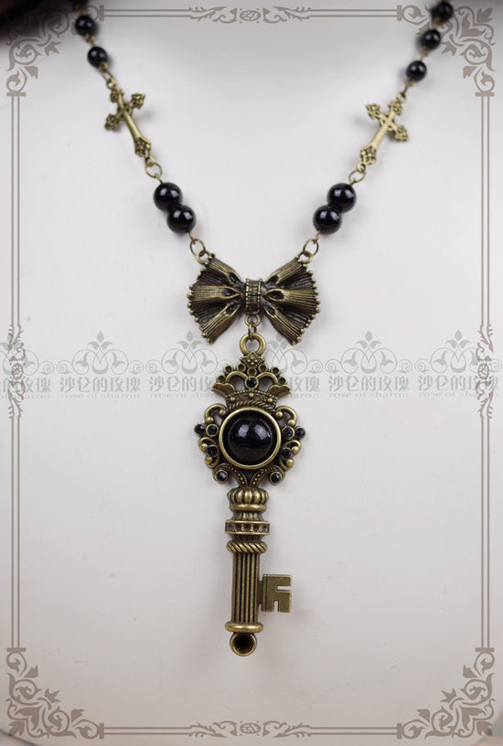 Rose of Sharon - Gothic Lolita Retro Pearl Necklace - Neckwear