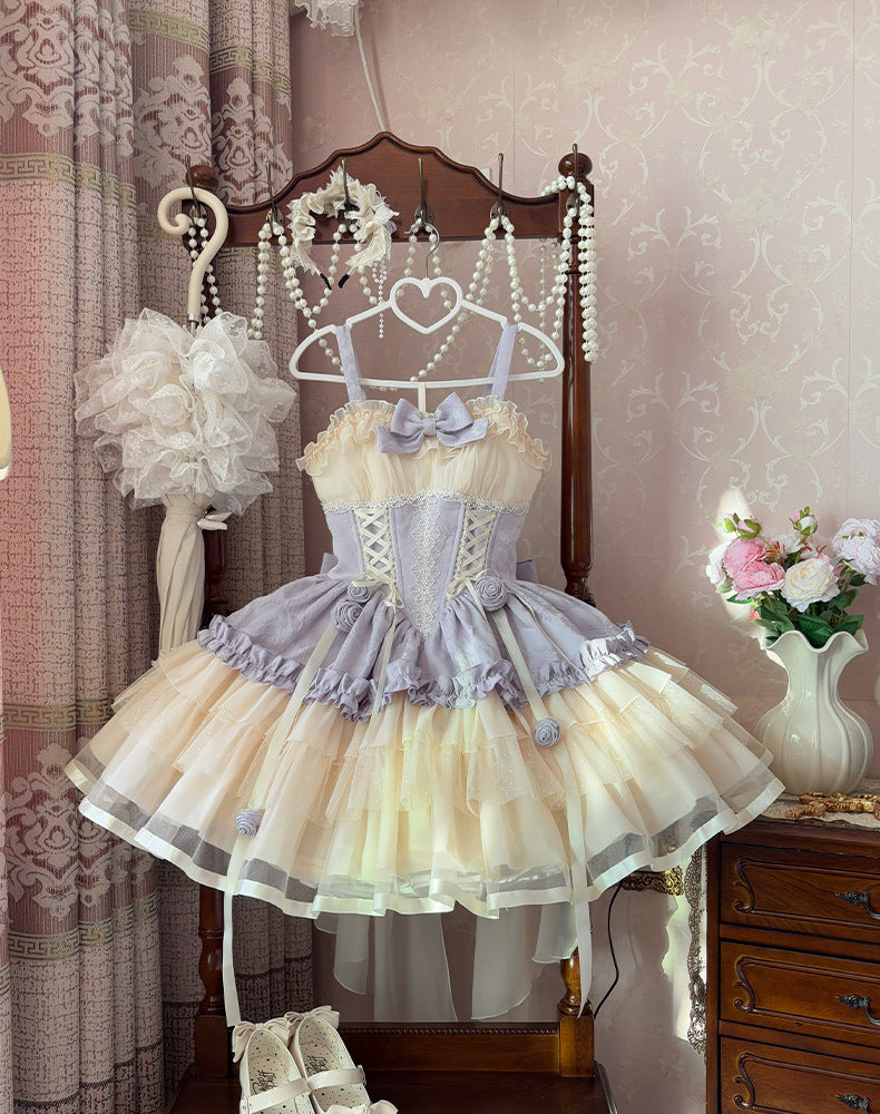 ZhiJinYuan - Time Waltz3 - Sweet Lolita Short Dress Ballet Style JSK - Lolita Fetch