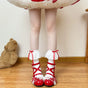 Chaussettes blanches nœud rouge / Taille unique
