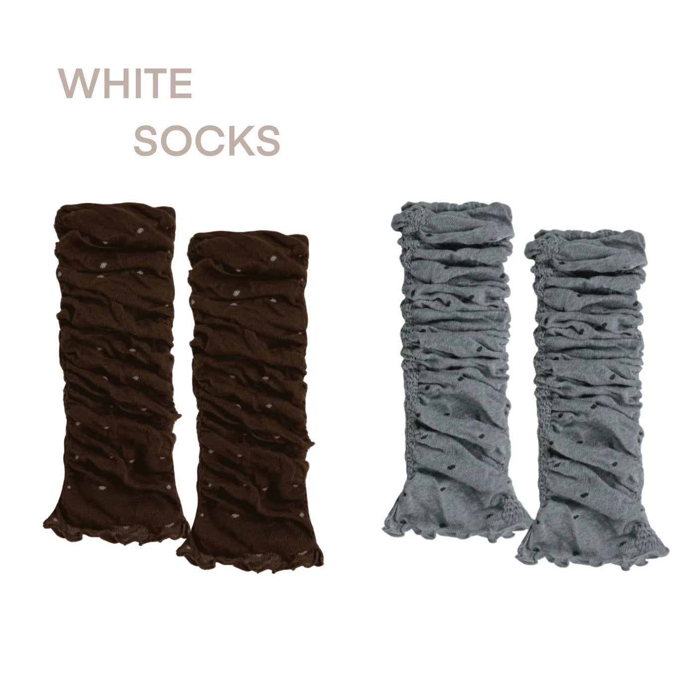 White Socks - Ballet Polka Dot - Polka-Dot Calf Sock Covers