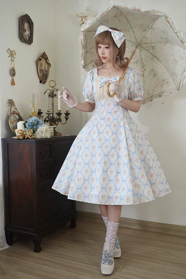 Forest Song - Pastoral Poem - Floral Panelled OP Dress - detail view 4