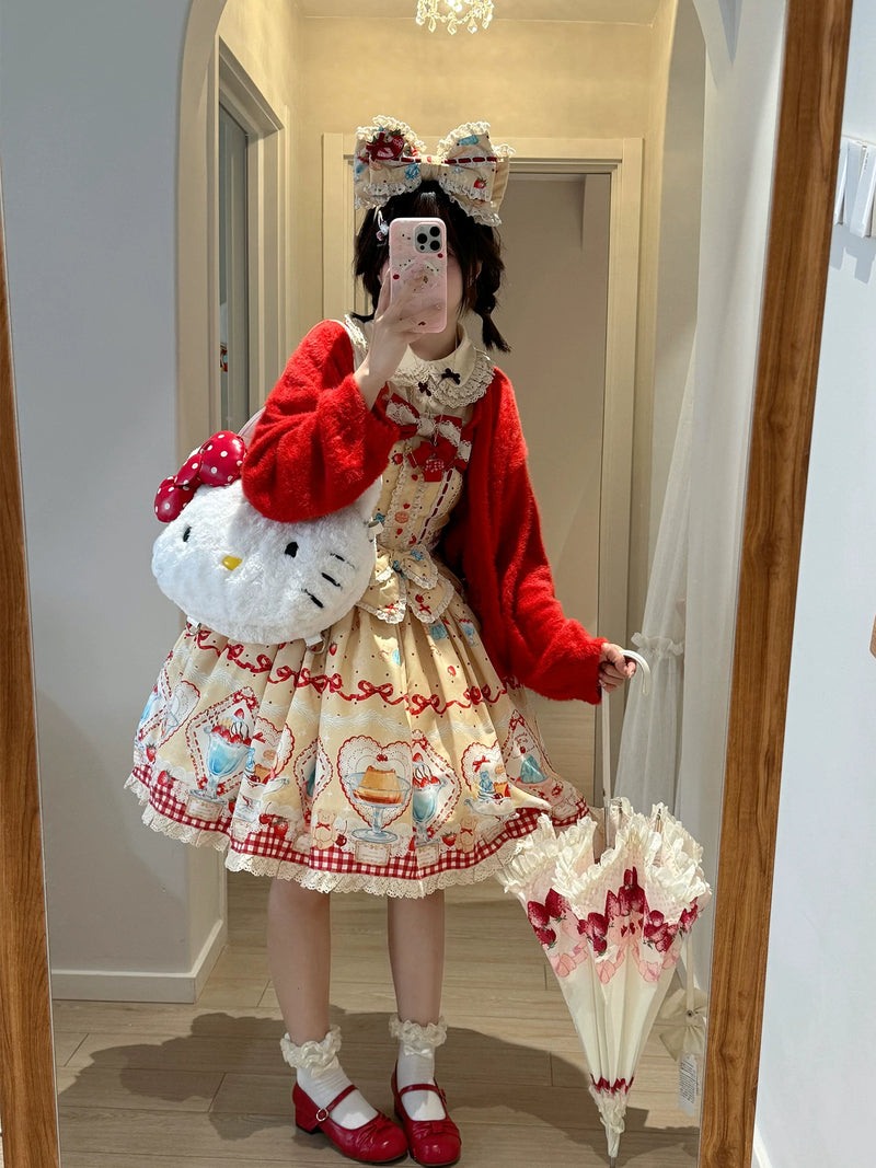 DreamWhale - Showa Dessert Window - Retro Sweet JSK Dress Set - detail view 3