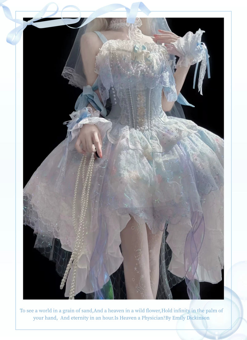 Thousand Wood - Mermaid's Tears - Lace JSK Full Set with Veil and Sleeves