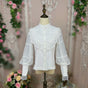 S / Milk shirt-Stand collar