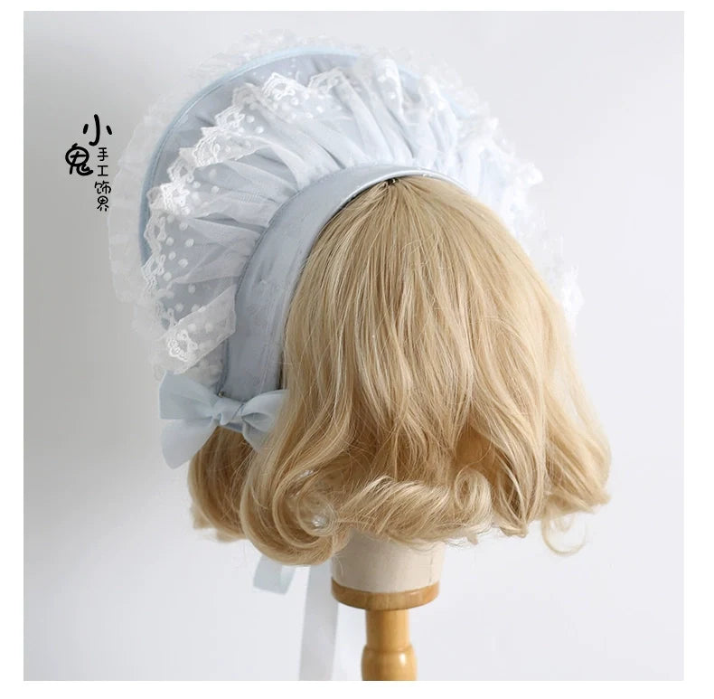 Xiaogui - Blue Sweet Lolita Lace Hair - Accessory Headwear