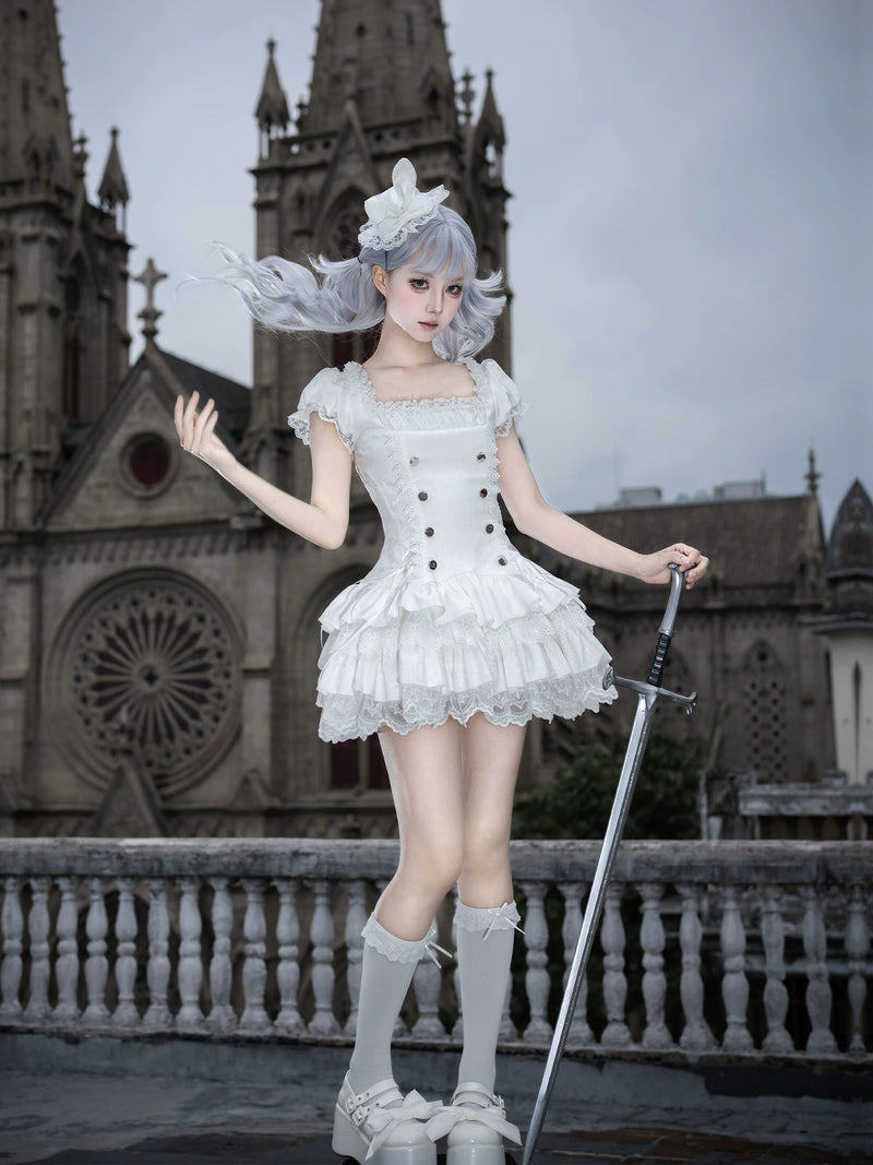 With PUJI - Xiao Yuan - Sweet Lolita OP Dress detail view 4